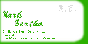 mark bertha business card